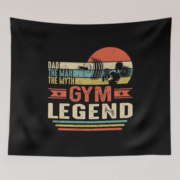 Item preview, Dad Man Myth Gym legend Retro Fitness Workout Dad Saying Design designed and sold by brunsch-print.