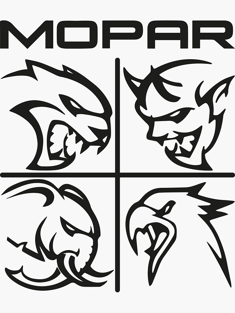 "Mopar Demon Hellcat Hellephant Trackhawk" Sticker by Automotive2021