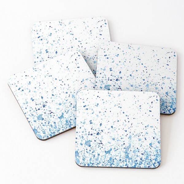 Item preview, BLUE Splash Watercolor Calm Minimalist Paint Splatter Pattern designed and sold by PrettyLittlePic.