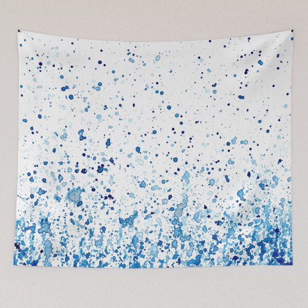 Item preview, BLUE Splash Watercolor Calm Minimalist Paint Splatter Pattern designed and sold by PrettyLittlePic.