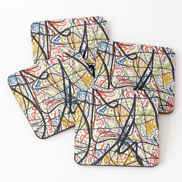 Item preview, 'Colours Don’t Touch Scribble Abstract  designed and sold by lafagearts.