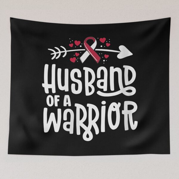 Item preview, Womens Husband Of A Warrior Burgundy Ribbon Oral Cancer Awareness V-Neck  designed and sold by GerdaShop.