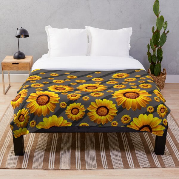 Item preview, Beautiful yellow flowers on gray background with black stripes designed and sold by homemadecreate.