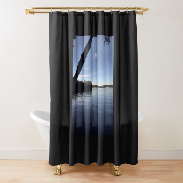 Idealic day on the lake Shower Curtain