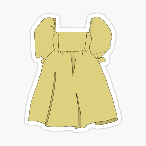Item preview, Yellow puff dress sticker designed and sold by Bayleetheartist.