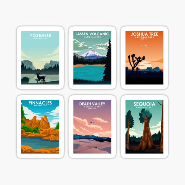 Item preview, California National Parks Travel Poster Sticker Collection designed and sold by Stadify.