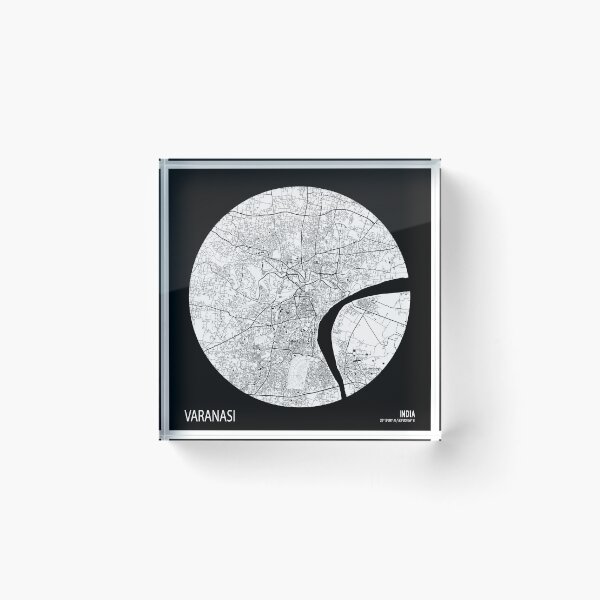 Item preview, Varanasi City Map of Uttar Pradesh, India - Full Moon designed and sold by deMAP.