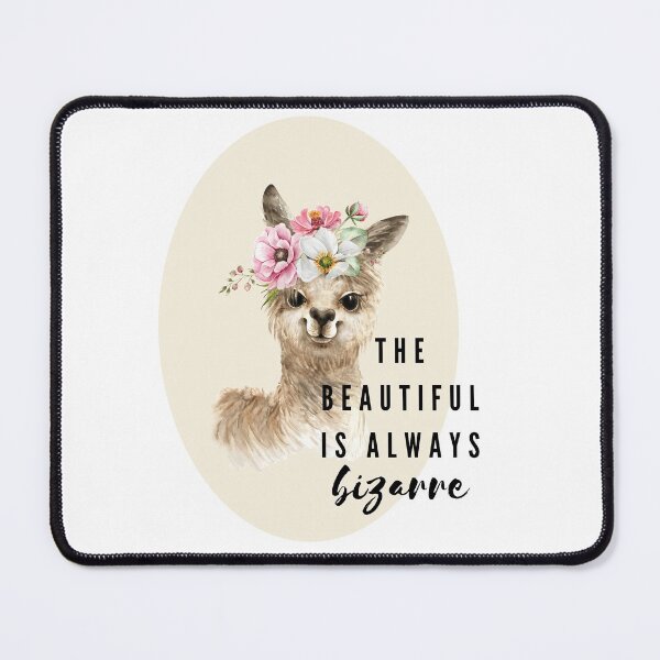 Item preview, The beautiful is always bizarre -Colorful Cute Kawaii Alpaca with Pink Flowers on Her Head Watercolor designed and sold by Red-ElYoubi.
