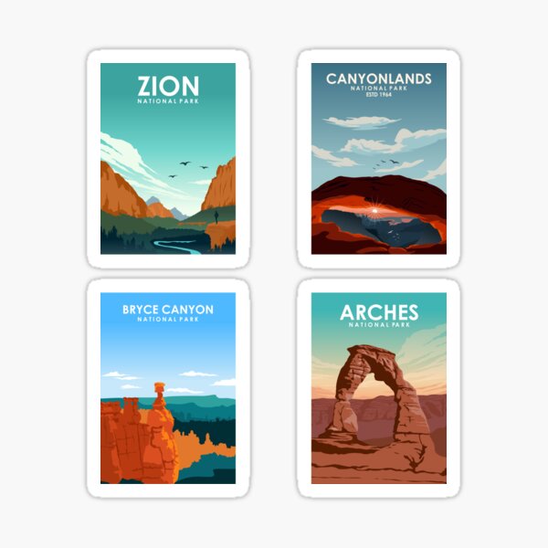 Item preview, Utah National Parks Travel Poster Sticker Collection designed and sold by Stadify.