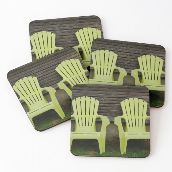 Item preview, Two empty patio chairs in the back yard designed and sold by mrivserg.
