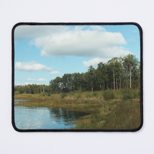 Item preview, beautiful river landscape, winding bank overgrown with grass and trees designed and sold by mrivserg.