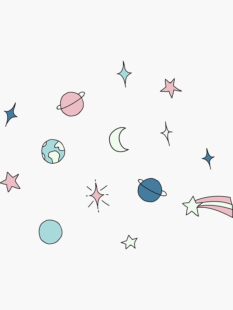 Stars and Planets Set Sticker for Sale by MaPetiteFleur