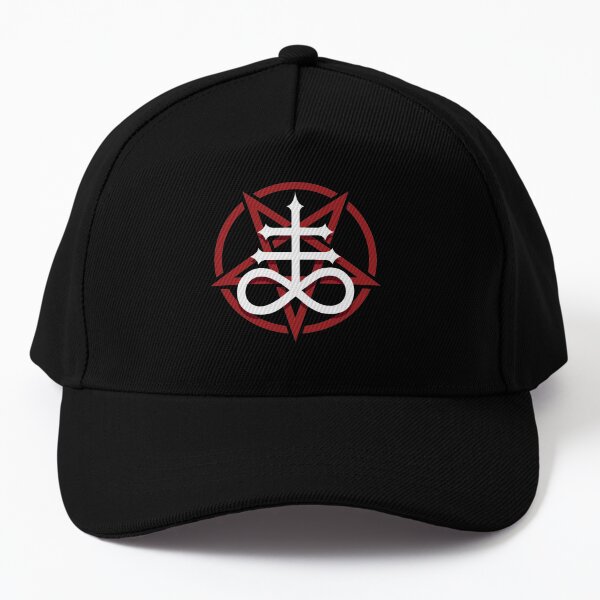 Red Pentagram with Leviathan Cross Baseball Cap