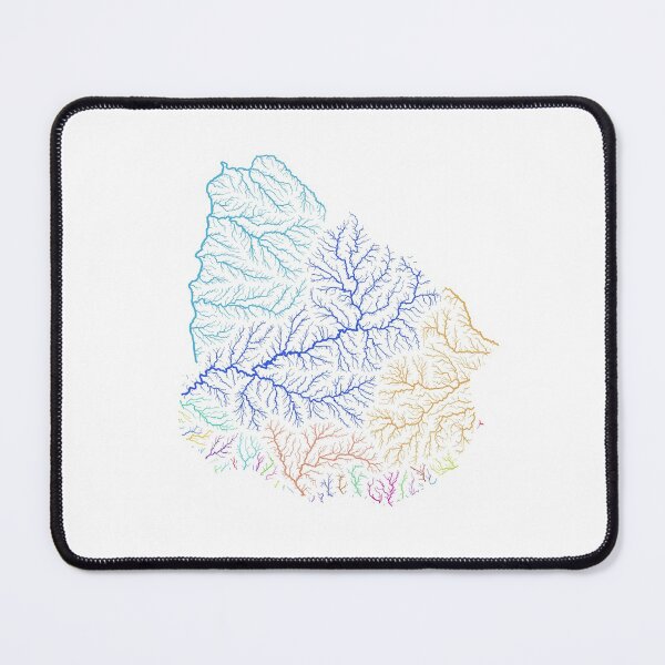 Item preview, Uruguay River Basin Map in Rainbow Colours with White Background designed and sold by GrasshopperGeo.