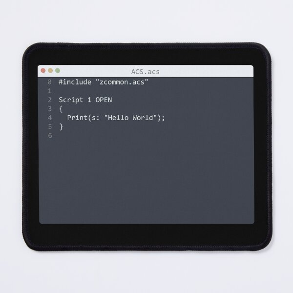 Item preview, . ACS language Hello World program sample in editor window designed and sold by IuriiVlasenko.