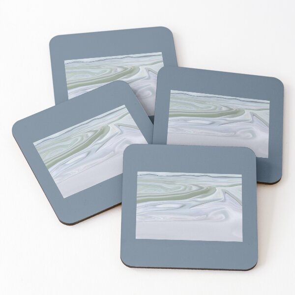 Item preview, Snow Escape Pale Blues Greys Teal Abstract Marbled Look designed and sold by Beachy.