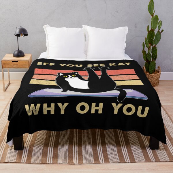 Item preview, Eff You See Kay Why Oh You Funny Vintage Cat Namaste Yoga Premium designed and sold by EuphemiaShop.