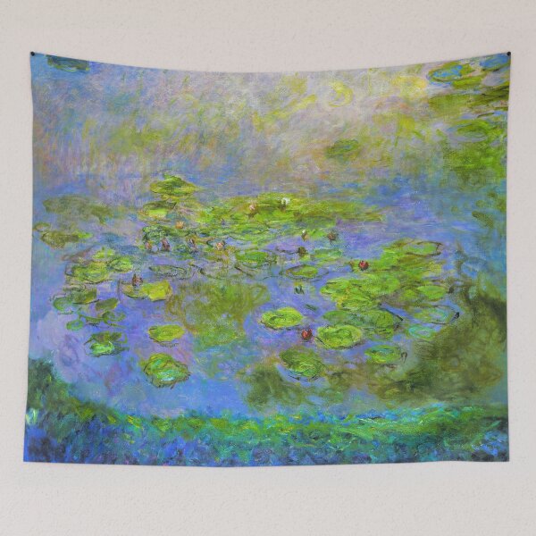 Aperçu de l'œuvre Nymphéas (Nénuphars) vers 1914-17 Monet Fine Art créée et vendue par Vicky Brago-Mitchell®.