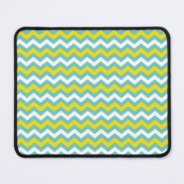 Item preview, Yellow, Aqua Blue and White Chevron Zigzag Pattern designed and sold by SqueakyRicardo.