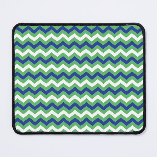 Item preview, Kelly Green Royal Blue and White Chevron Zigzag Pattern designed and sold by SqueakyRicardo.
