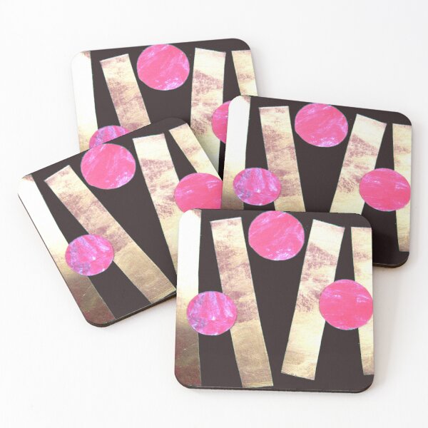 Item preview, M-unrest geometric circles bars pink gold designed and sold by G-M-Designs.