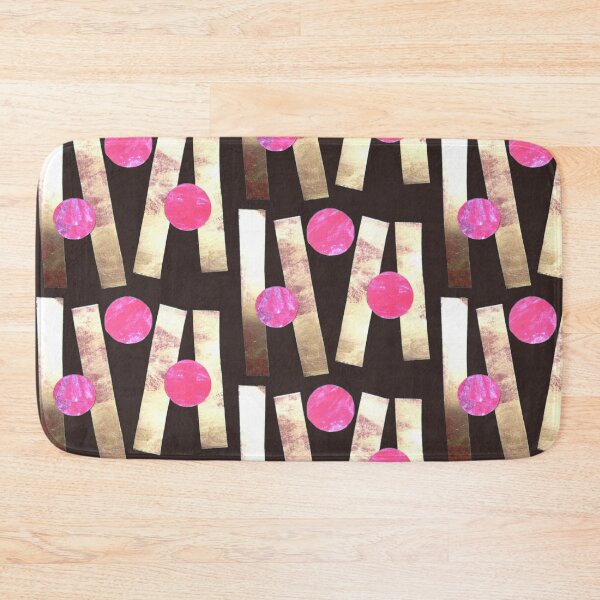 Item preview, M-unrest geometric circles bars pink gold designed and sold by G-M-Designs.