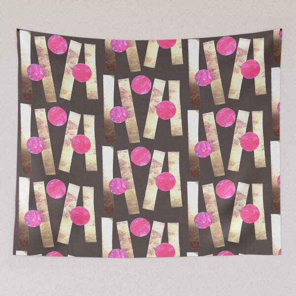 Item preview, M-unrest geometric circles bars pink gold designed and sold by G-M-Designs.
