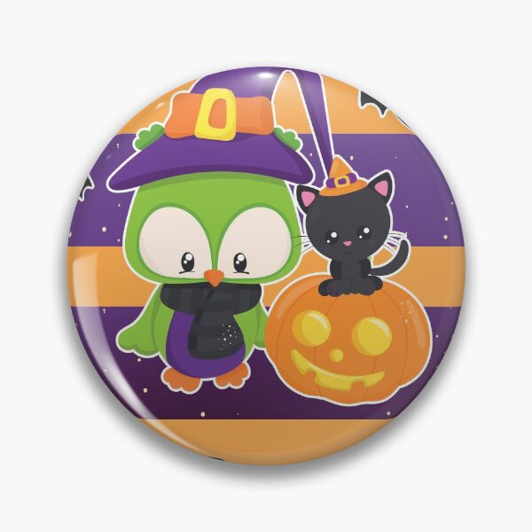 Item preview, Happy owl-oween cute owl and cat designed and sold by Kidzz.