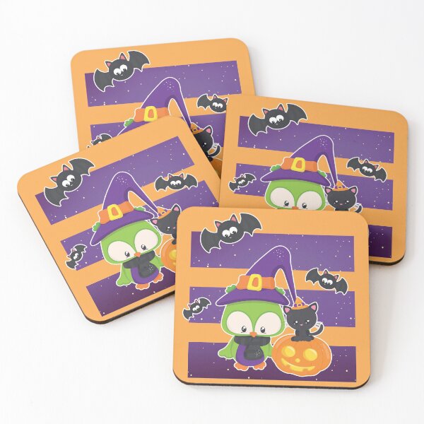 Item preview, Happy owl-oween cute owl and cat designed and sold by Kidzz.