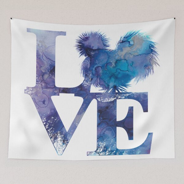 Item preview, Blue Purple and Teal Love Silkies Cute Galaxy Watercolor Silkie Chicken Graphic  designed and sold by PrettyLittlePic.