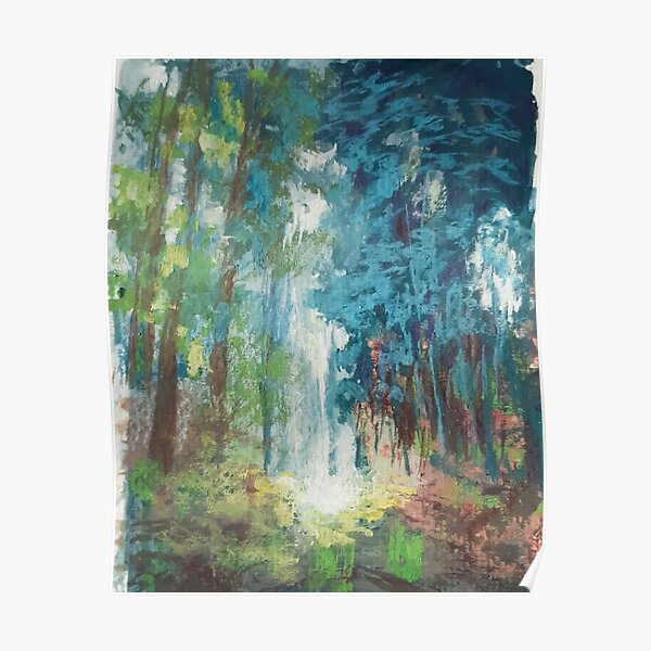 woodland gouache painting Poster