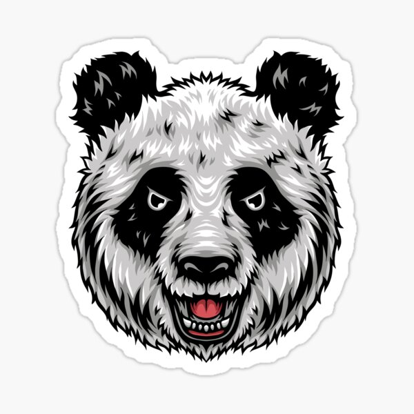 Decal sticker angry panda head street hat grafiti skateboard fpp104 