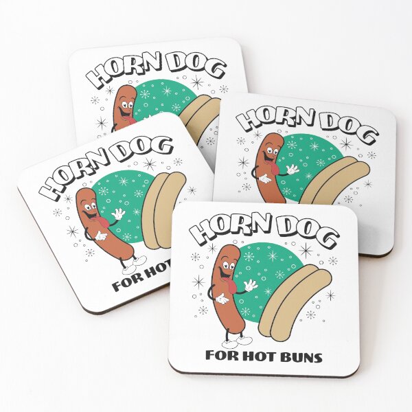 Item preview, Vintage Cartoon Style Horn Dog For Hot Buns Funny Sausage  designed and sold by Grimble Scribbs.