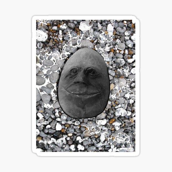 Aperçu de l'œuvre Heureux visage de monstre Alien Monster, portrait en effet de pierre créée et vendue par Vision4art by Conway.