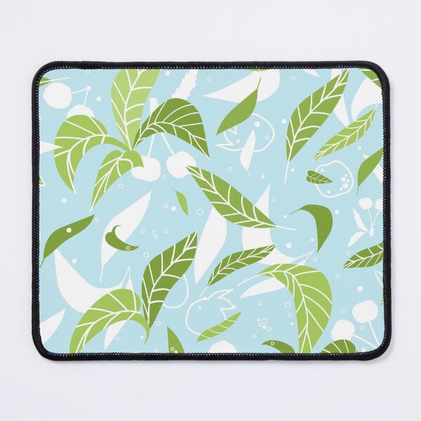Item preview, Green blue summer leaves seamless pattern designed and sold by essskina.