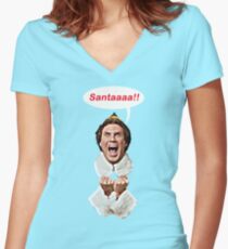 Santaaa!! Women's Fitted V-Neck T-Shirt