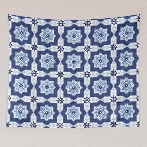 Artikelvorschau, Portugiesisches Azuleiro (Azul) Fliesenmuster - T-Shirt und Accessoires entworfen und verkauft von 3TFashion.