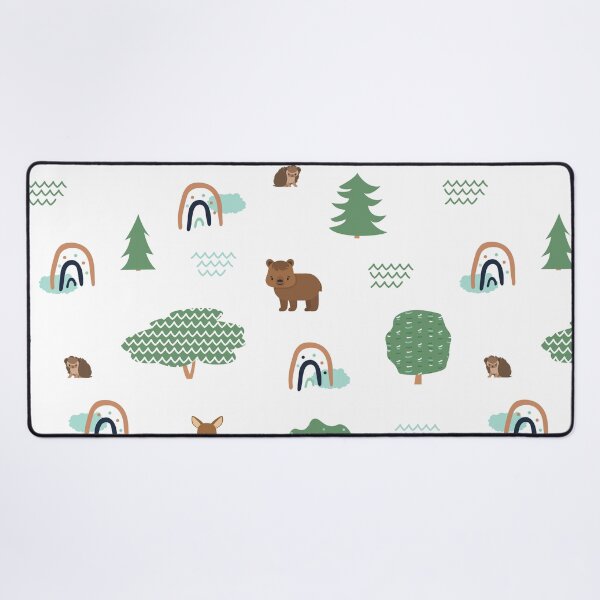 Item preview, Cute forest animals seamless pattern with rainbows designed and sold by essskina.