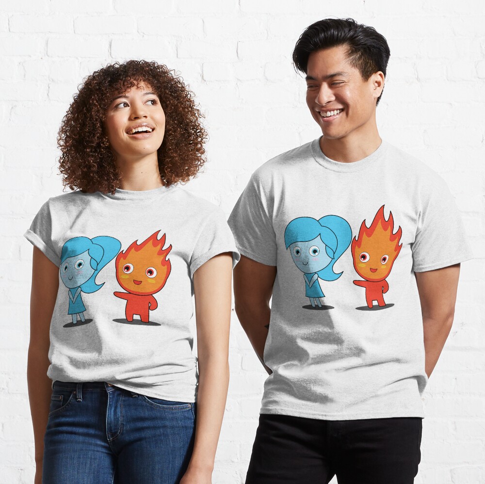 Cute Fire boy and Water girl Sticker for Sale by Chamika69