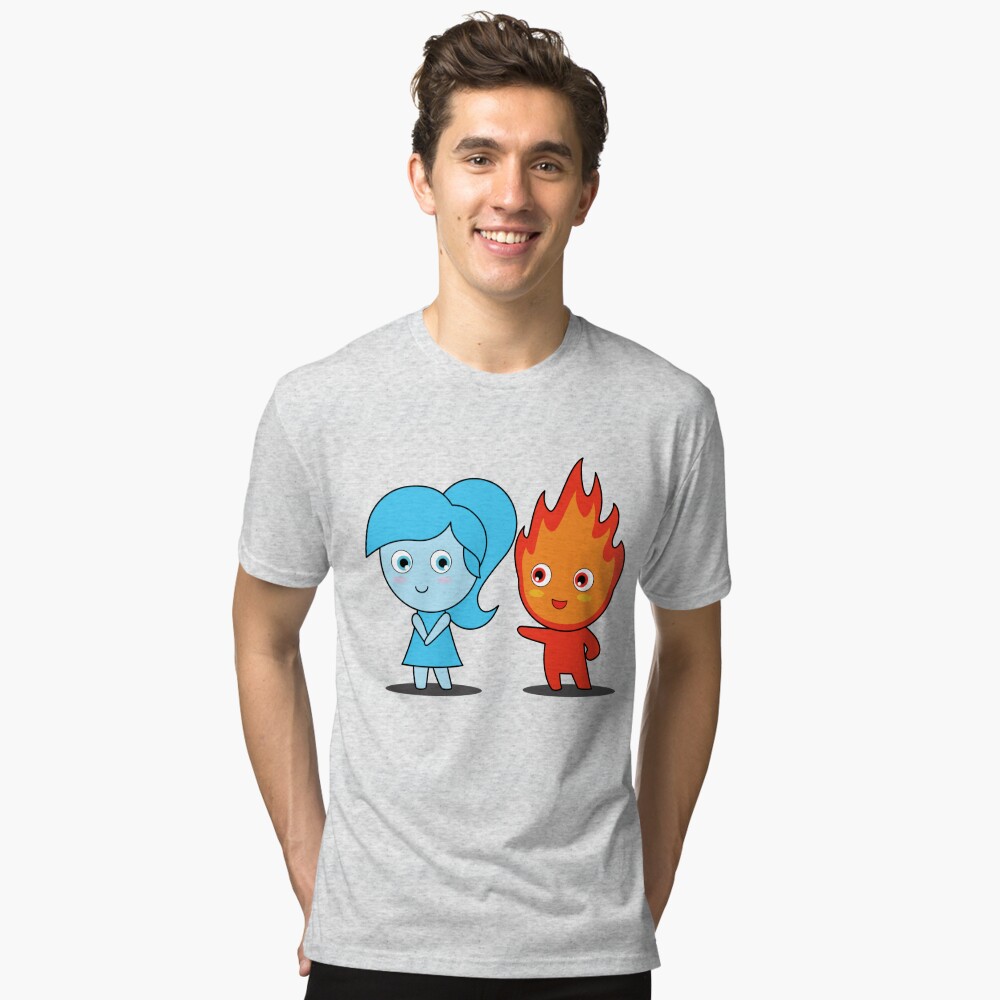 Cute Fire boy and Water girl Sticker for Sale by Chamika69