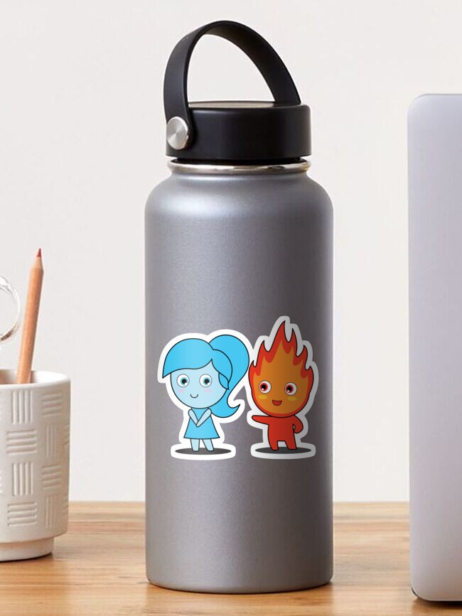 Cute Fire boy and Water girl Sticker for Sale by Chamika69