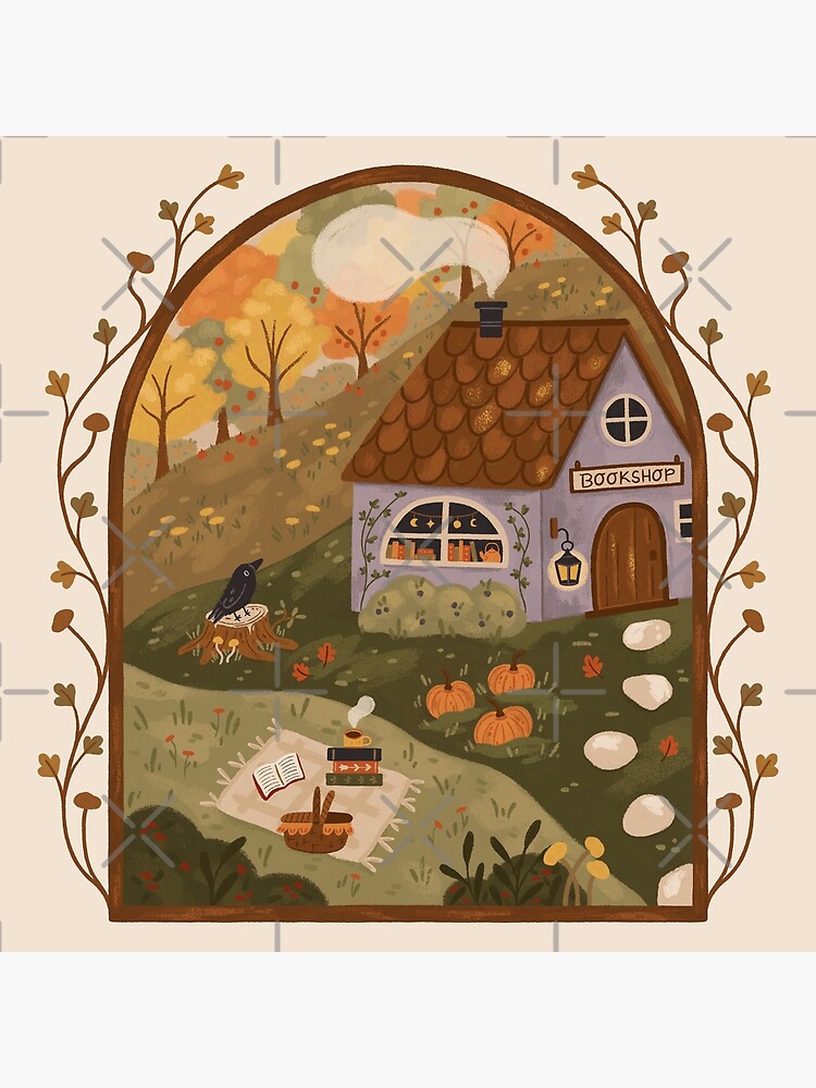 Thumbnail 3 of 3, Art Print, Autumn Bookshop designed and sold by ohjessmarie.