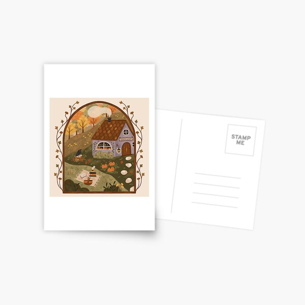 Autumn Bookshop Postcard