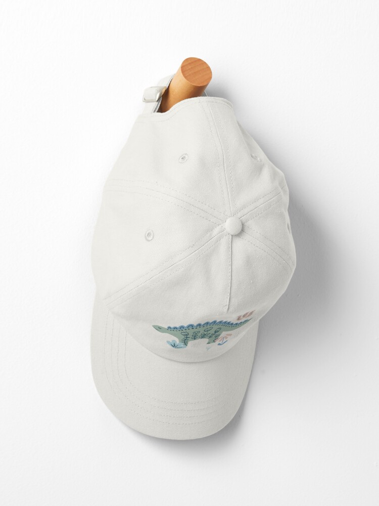 Aperçu 2 sur 7. Casquette avec l'œuvre Dinosaures populaires en bleu créée et vendue par latheandquill.
