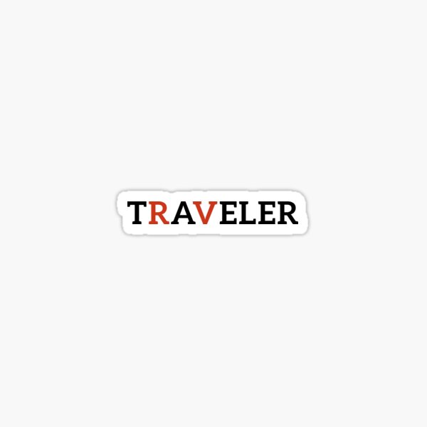 RV Traveler (black and red text) Sticker