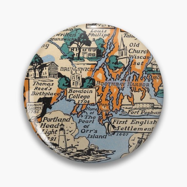 Item preview, 1936 Vintage Map of the State of Maine designed and sold by Gin  Neko.