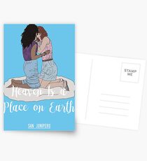 Heaven Is a Place on Earth - San Junipero - Kelly and Yorkie (White) Postcards