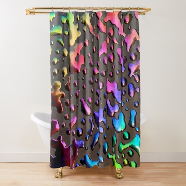 Oil Slick Raindrops Shower Curtain