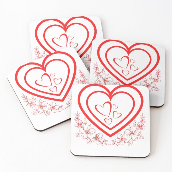 Item preview, Classic hearts design with flowers designed and sold by drawing-valley.