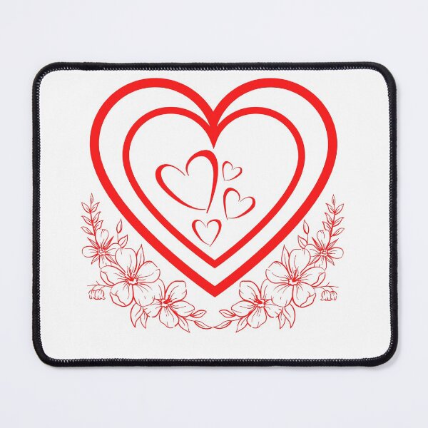 Item preview, Classic hearts design with flowers designed and sold by drawing-valley.